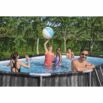 Piscina Desmontable Tubular Bestway Power Steel Oval Diseño Madera 610x366x122 cm con Depuradora Cartucho 5.678 L/H