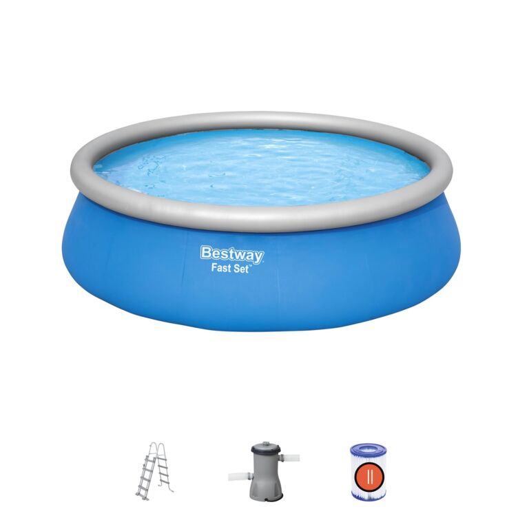 Conjunto de piscina inflable circular Fast Set de Bestway de 4.57 m x 1.22 m