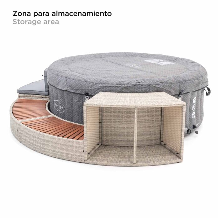 Pack Spa inflable con control por aplicación para 2-4 personas Lay-Z-Spa Havana AirJet con Revestimiento HALF SURROUND 180"