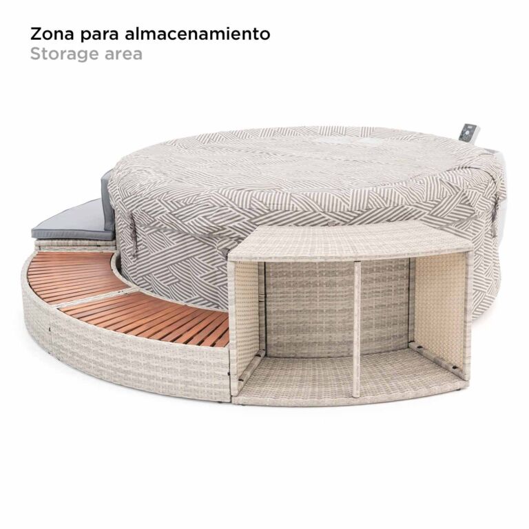 Pack Spa de hidromasaje inflable para 2-4 personas Lay-Z-Spa Madrid AirJet con Revestimiento HALF SURROUND 180