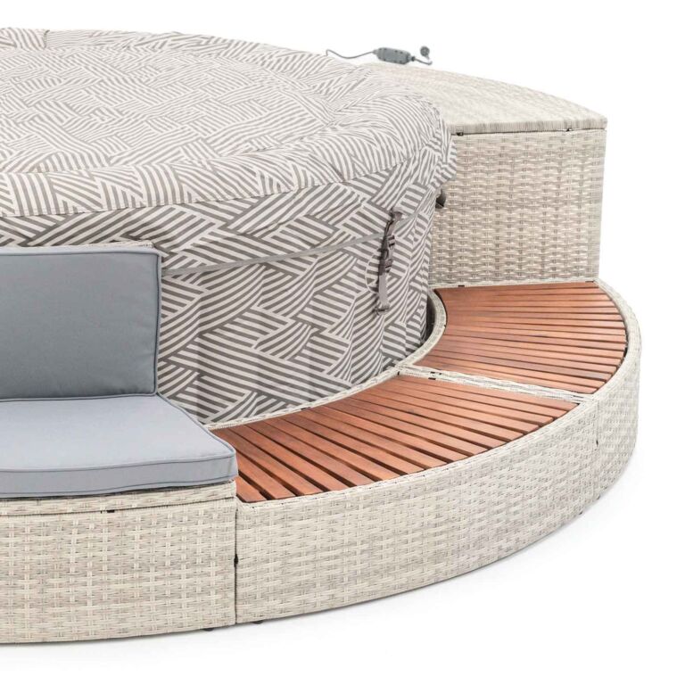 Pack Spa de hidromasaje inflable para 2-4 personas Lay-Z-Spa Madrid AirJet con Revestimiento HALF SURROUND 180