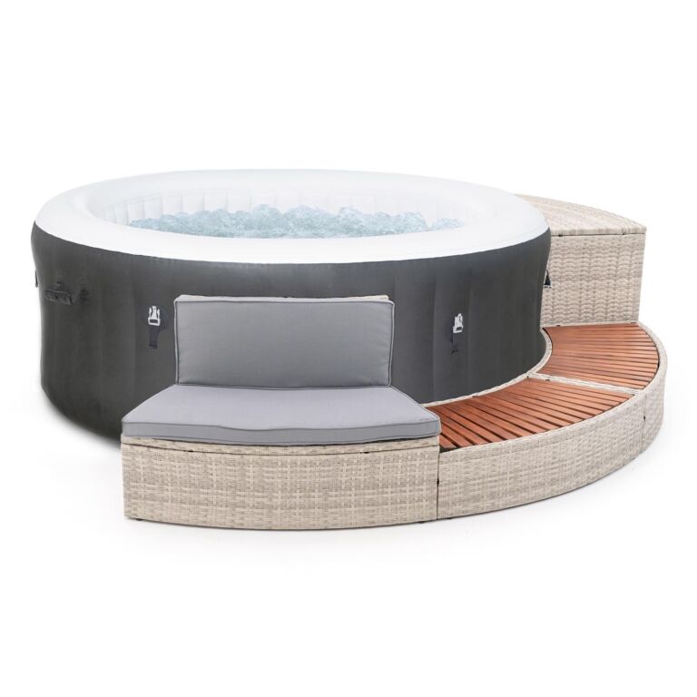 Pack Spa de hidromasaje inflable para 2-4 personas Lay-Z-Spa Miami AirJet con Revestimiento HALF SURROUND 180