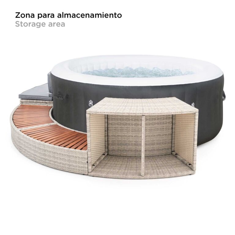 Pack Spa de hidromasaje inflable para 2-4 personas Lay-Z-Spa Miami AirJet con Revestimiento HALF SURROUND 180