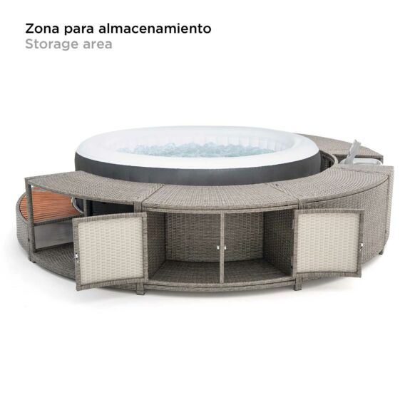 Pack Spa de hidromasaje inflable para 2-4 personas Lay-Z-Spa Miami AirJet con Revestimiento FULL SURROUND 180