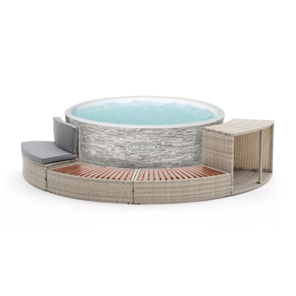 Pack Spa Hinchable Bestway Lay-Z-Spa Vancouver Para 3-5 personas Redondo 155x60 cm con Revestimiento HALF SURROUND 180