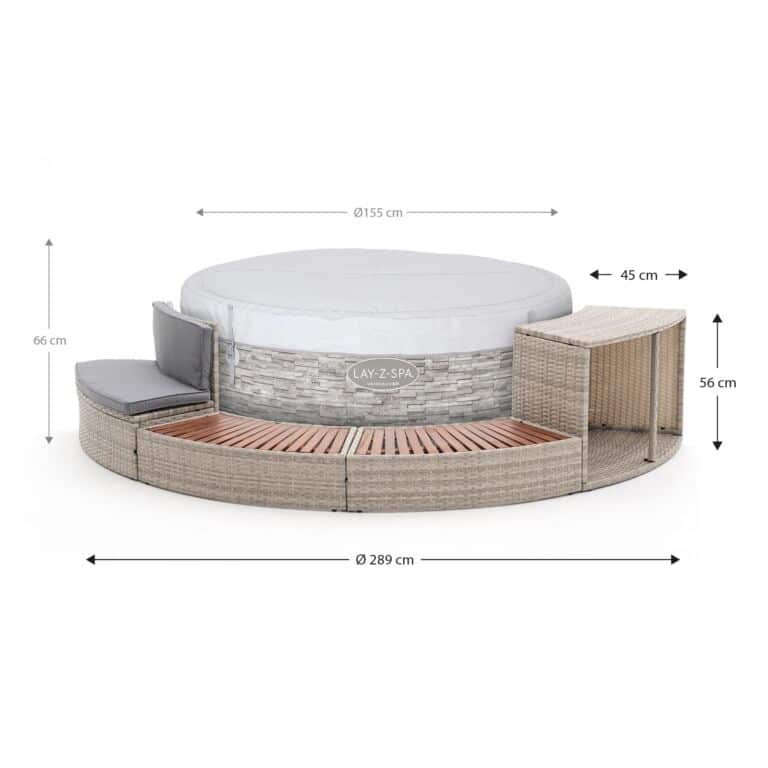Pack Spa Hinchable Bestway Lay-Z-Spa Vancouver Para 3-5 personas Redondo 155x60 cm con Revestimiento HALF SURROUND 180