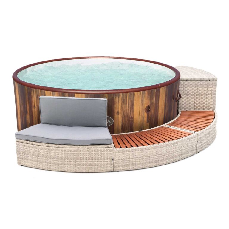 Pack Spa de hidromasaje inflable para 5-7 personas Lay-Z-Spa Helsinki AirJet con Revestimiento HALF SURROUND 180