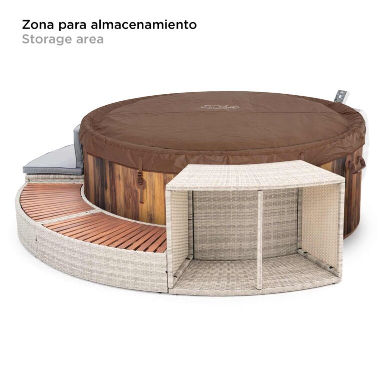 Pack Spa de hidromasaje inflable para 5-7 personas Lay-Z-Spa Helsinki AirJet con Revestimiento HALF SURROUND 180