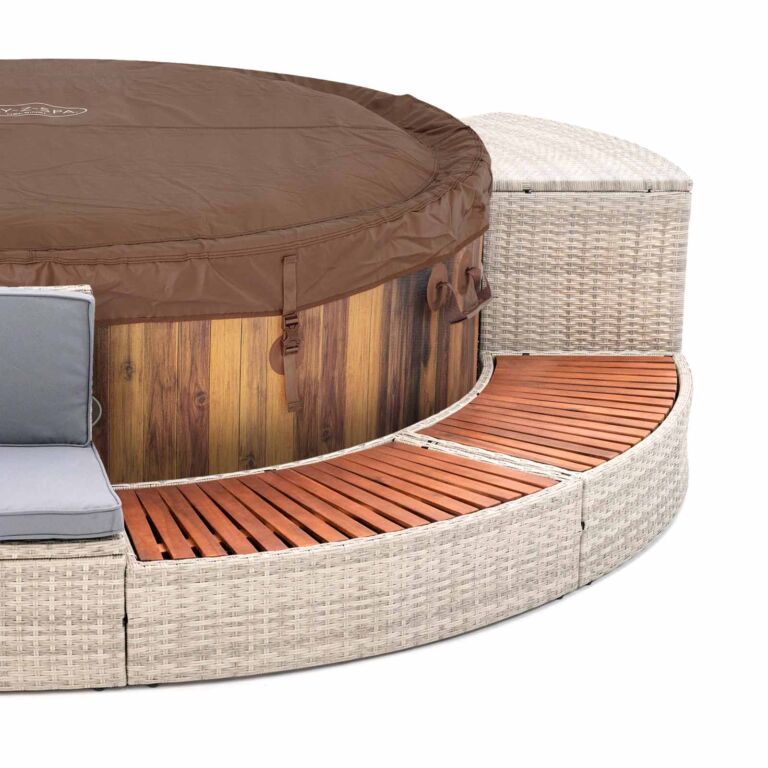 Pack Spa de hidromasaje inflable para 5-7 personas Lay-Z-Spa Helsinki AirJet con Revestimiento HALF SURROUND 180