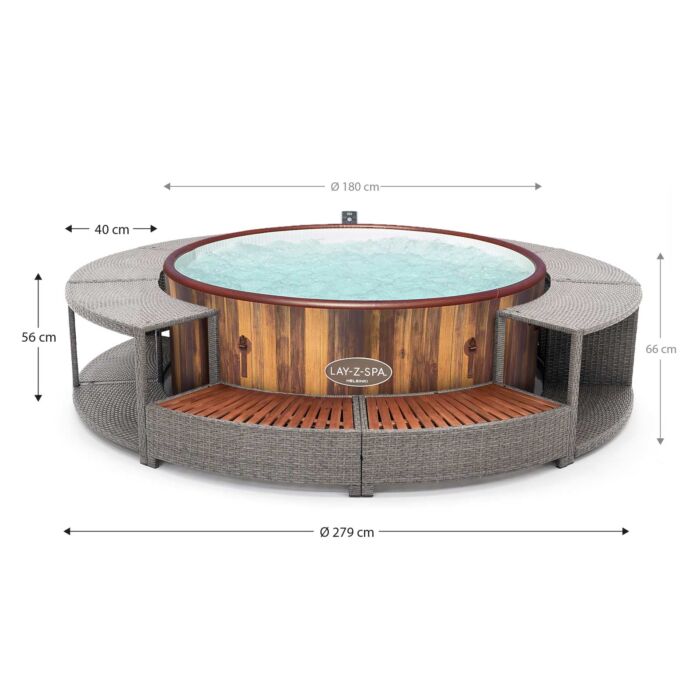 Pack Spa de hidromasaje inflable para 5-7 personas Lay-Z-Spa Helsinki AirJet con Revestimiento FULL SURROUND 180