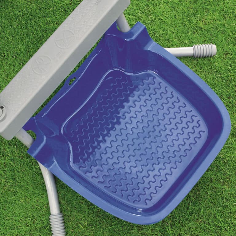 Pack Piscina 56574F de acero 360 x 120cm, Kit Iniciación, Lavapiés, Luz Solar, Protector de Suelo