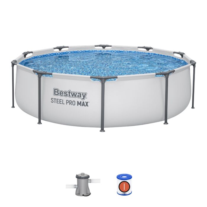 Conjunto de piscina sobre superficie Steel Pro MAX de Bestway de 3.66 m x 76 cm