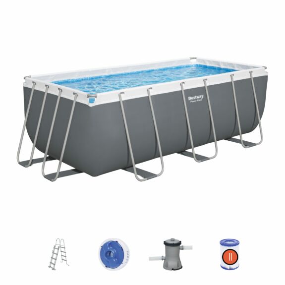 Conjunto de Piscina Desmontable Bestway Power Steel  4,12 m x 2,01 m x 1,22 m