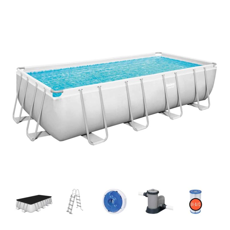 Conjunto de piscina sobre superficie Power Steel de Bestway de 5.49 m x 2.74 m x 1.22 m con bomba de filtrado