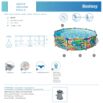 Set de piscina desmontable Bestway Steel Pro diseño animales  2.74 m x 66 cm