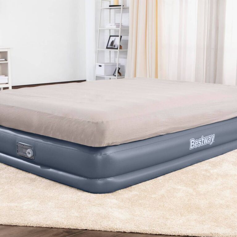 Colchón de Aire Tritech QuadComfort Queen de 2,03 m x 1,52 m x 51 cm con Bomba de Aire CA Integrada y Revestimiento Antimicrobiano