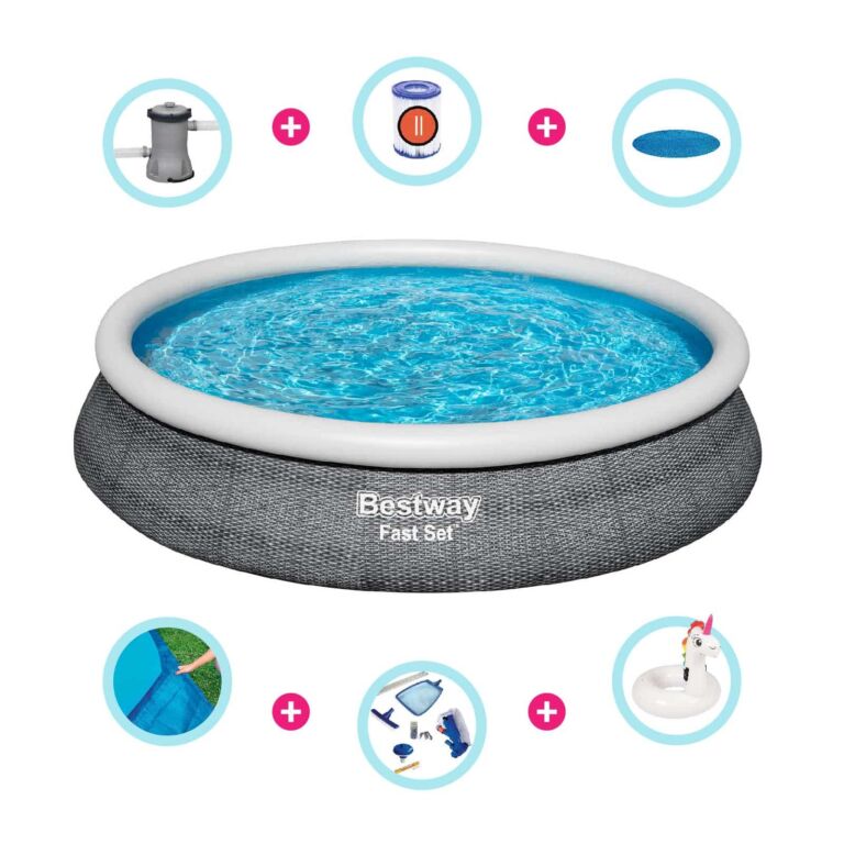 Pack piscina hinchable redonda 4.57 m x 84 cm Fast Set + Accesorios