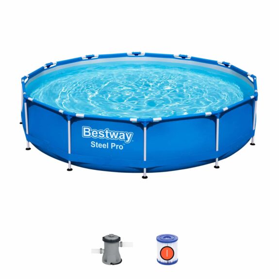 Conjunto de piscina sobre superficie de 3,66 m x 76 cm Steel Pro