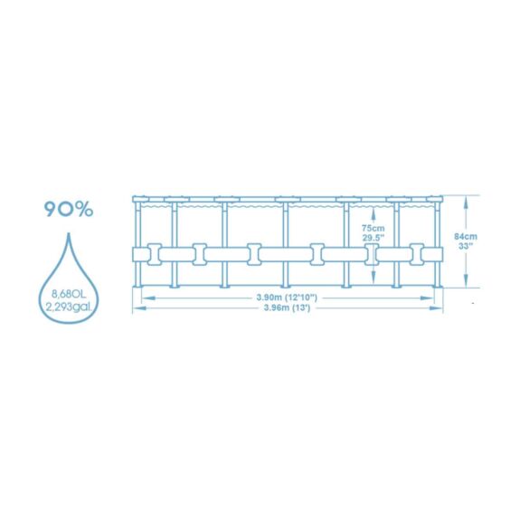 Pack piscina desmontable redonda 3,96 m x 84 cm Steel Pro + Accesorios