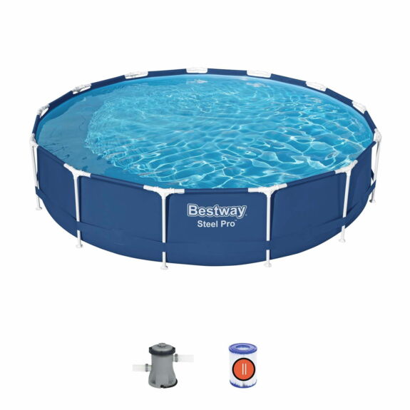 Pack piscina desmontable redonda 3,96 m x 84 cm Steel Pro + Accesorios