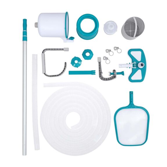 Kit mantenimiento piscina elevada con aspiradora y skimmer Bestway AquaClean Deluxe