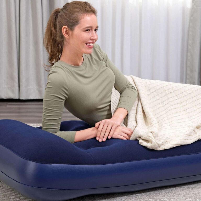 Colchón de aire individual 1,85 m x 76 cm x 28 cm con bomba de pie incorporada Bestway. Jr. Twin