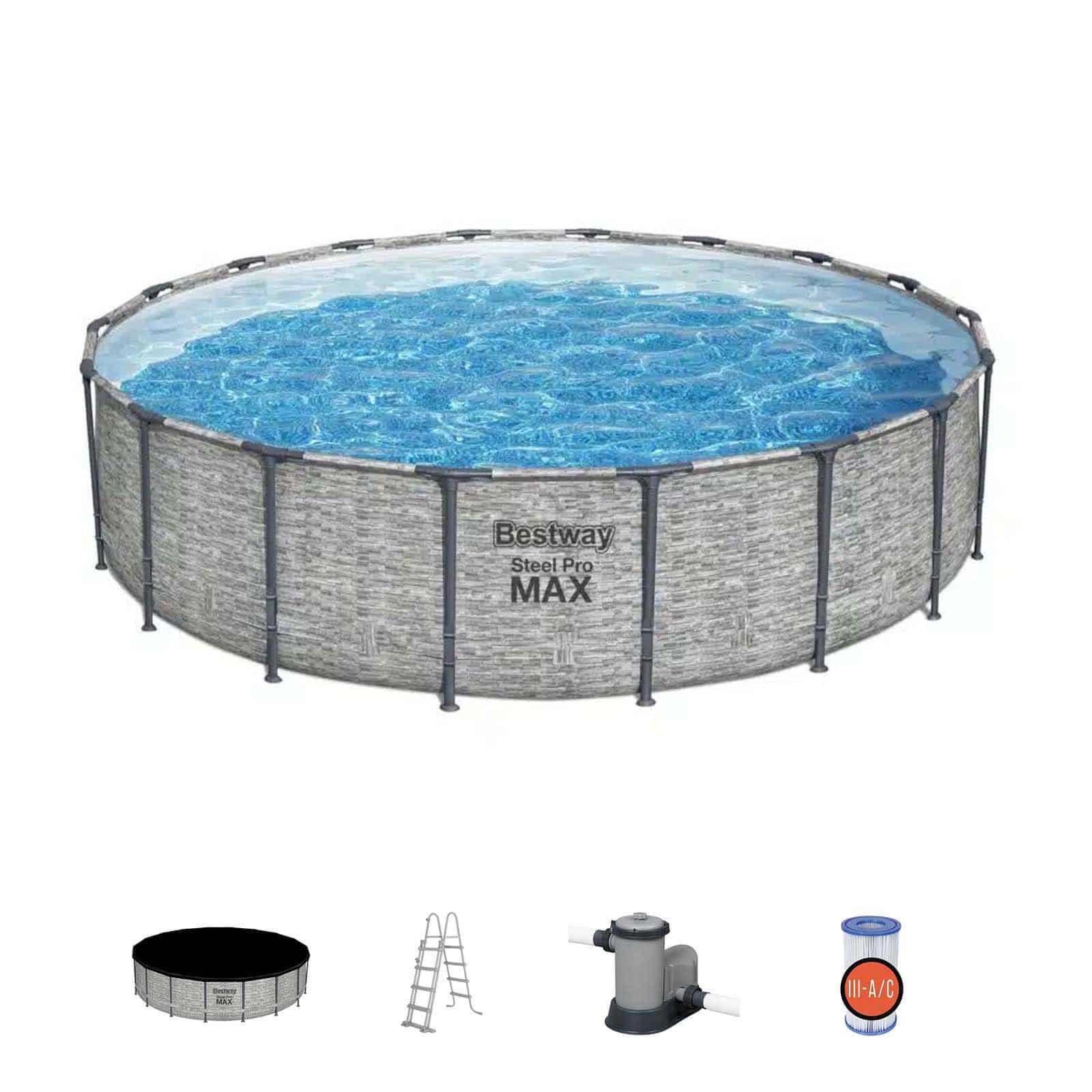 Set de piscina desmontable redonda Steel Pro Max de Bestway 549 x 122 cm