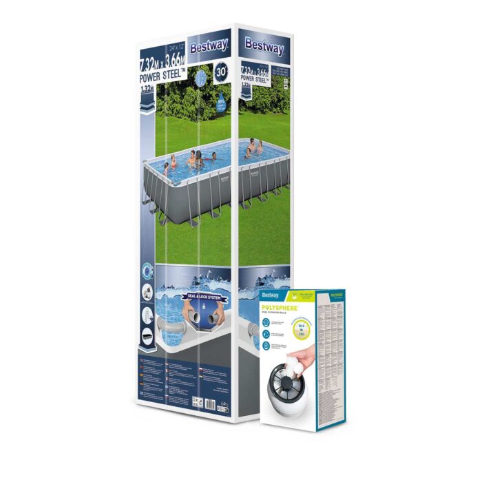 Pack piscina rectangular Power Steel Bestway (7,32 x 3,66 x 1,32 m)
