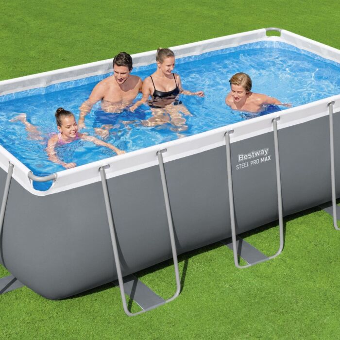 Piscina desmontable rectangular Steel Pro MAX 4,12 x 2,01 x 1,22 m con depuradora arena