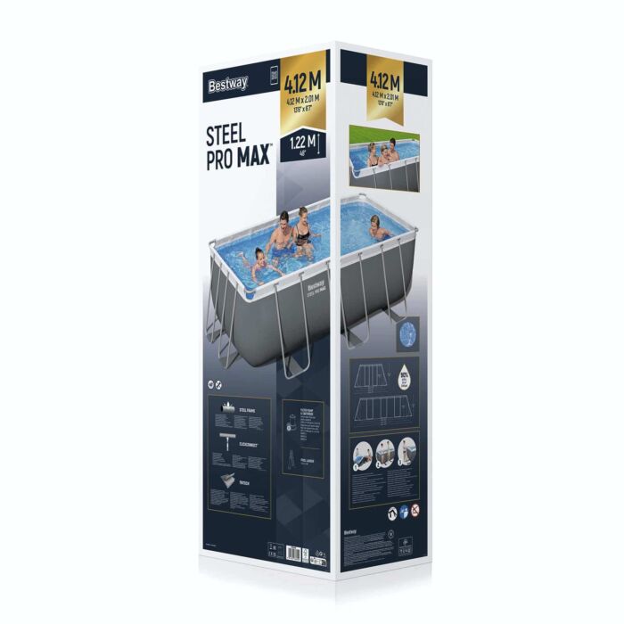 Conjunto de Piscina Desmontable Bestway Power Steel  4,12 m x 2,01 m x 1,22 m