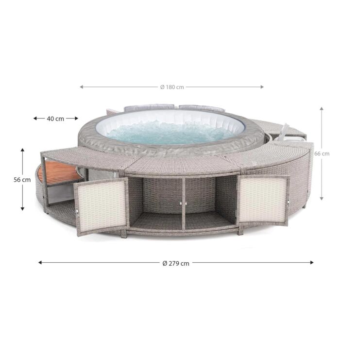Spa exterior Zurich con recubrimiento 279x40x56 cm K2O Full