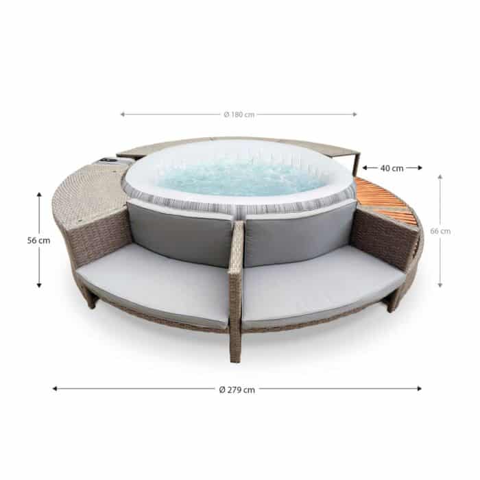 Spa exterior Fiji con recubrimiento 279x40x56 cm Full Surround