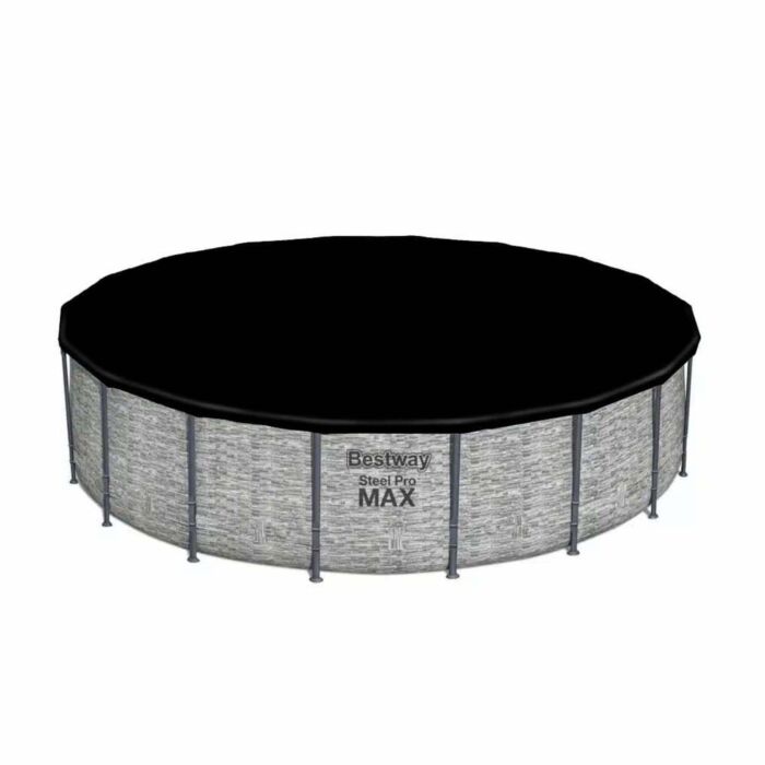 Pack Piscina Steel Pro Max textura imitación piedra Ø549 X 122 cm + Kit limpiafondos