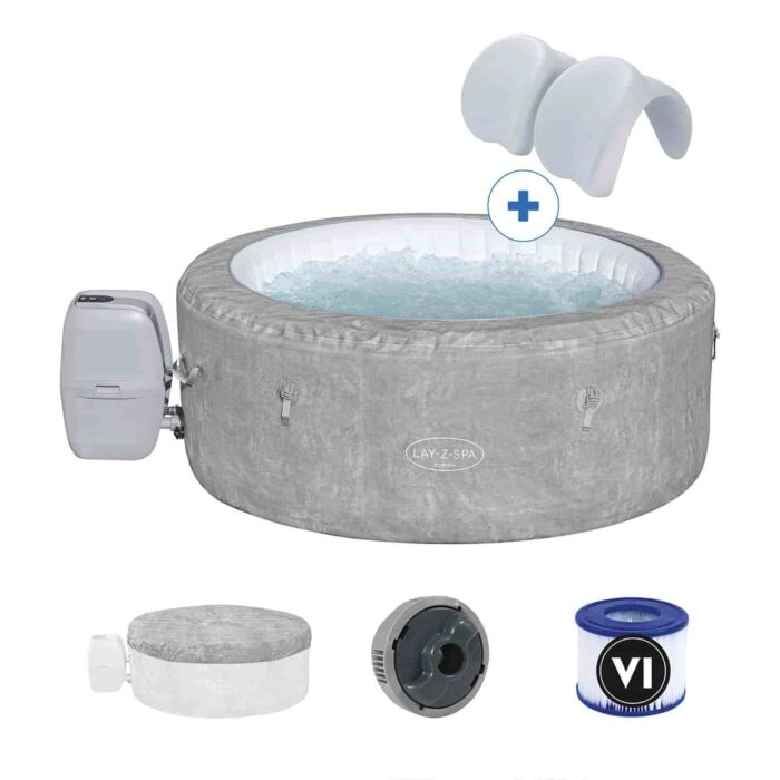 Pack Spa Zurich Airjet para 4 personas + 2 reposacabezas Lay Z spa