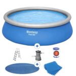 Pack Piscina Fast Set Ø457 x 122 cm + suelo + cobertor solar