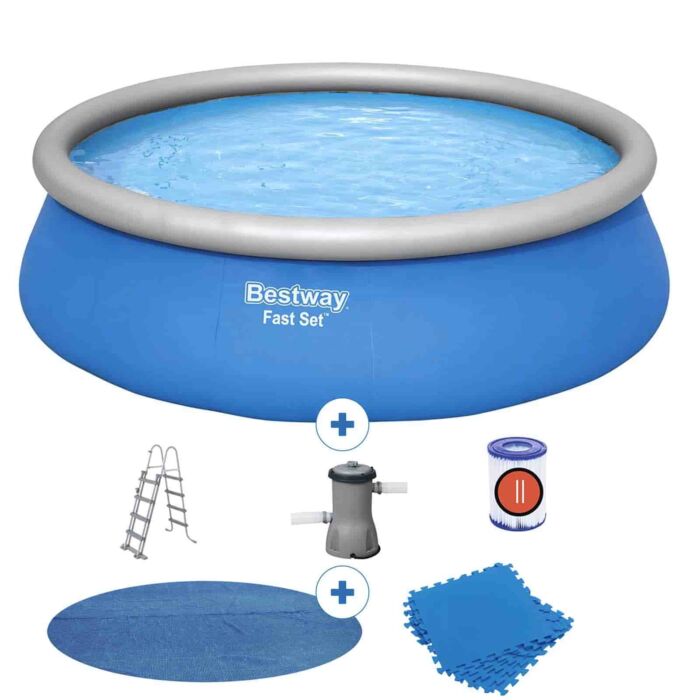 Pack Piscina Fast Set Ø457 x 122 cm + suelo + cobertor solar