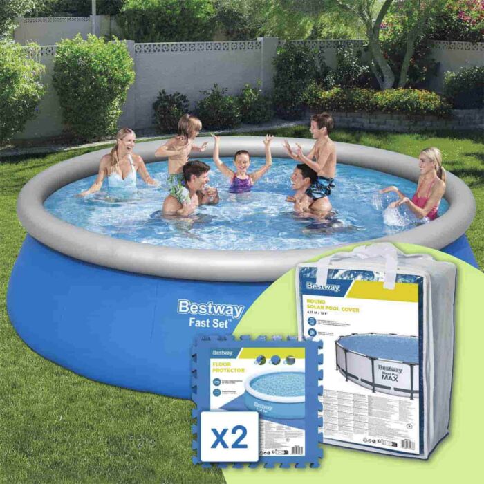 Pack Piscina Fast Set Ø457 x 122 cm + suelo + cobertor solar