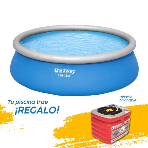 Piscina hinchable circular Fast Set 4.57 m x 1.22 m + nevera de regalo