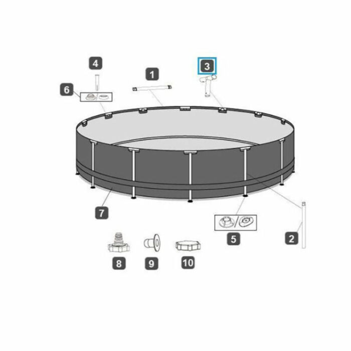 Conector en T piscina Steel Pro MAX™ Ø 366x100 cm