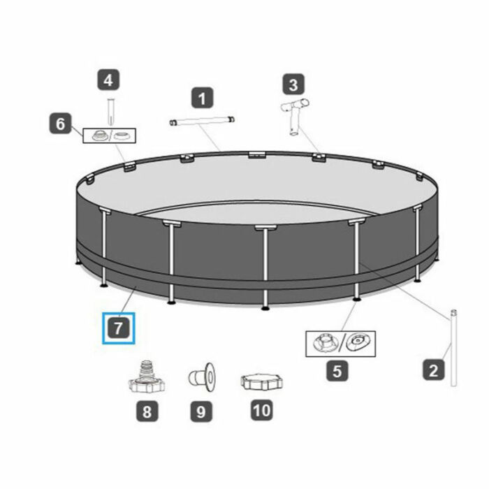 Liner gris claro piscina redonda Steel Pro MAX™ 366 x 100 cm