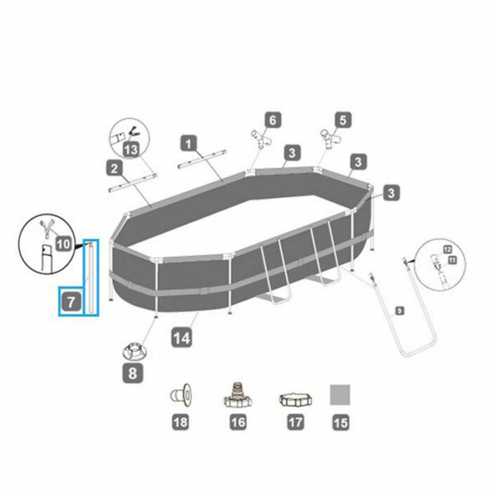 Pata vertical piscina 305 x 200 x 84 cm