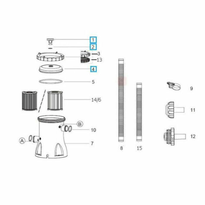 Tapa del filtro, válvula de ventilación y junta Depuradora Flowclear™ Tapa del filtro, válvula de ventilación y junta Depuradora Flowclear™