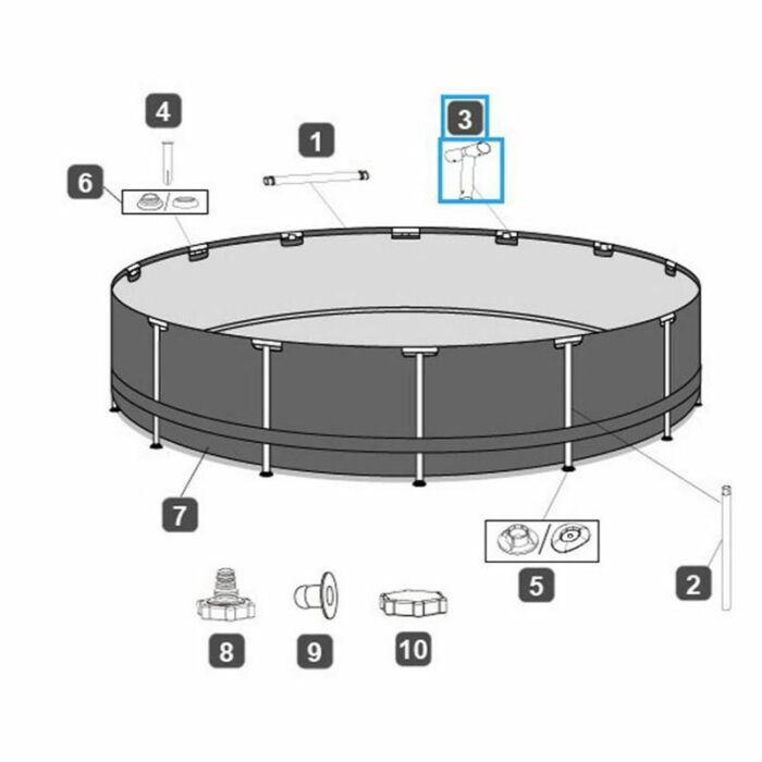 Conector en T piscina 427 x 107 cm