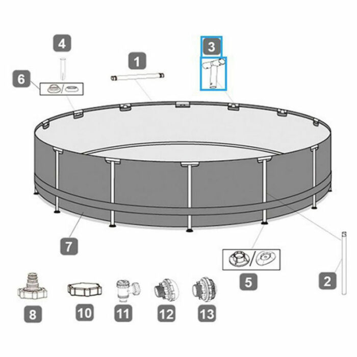 Conector en T piscina 4,88 x 1,22 m Conector en T piscina 4,88 x 1,22 m
