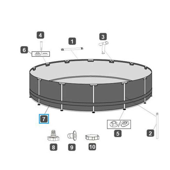 Liner gris claro piscina redonda Steel Pro MAX™ 427 x 107 cm