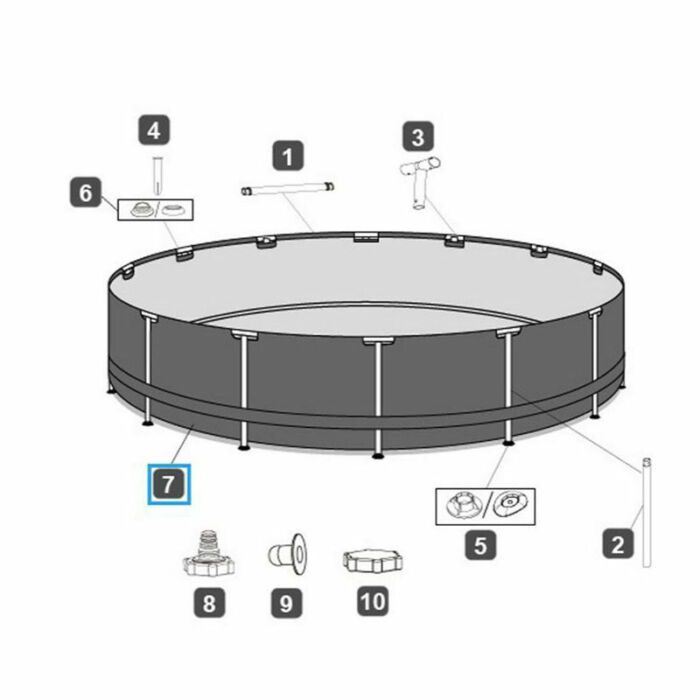 Liner gris claro piscina redonda Steel Pro MAX™ 457 x 107 cm