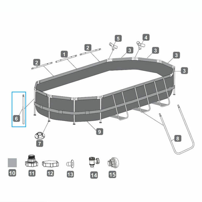 Pata vertical piscina Power Steel Deluxe 549 x 274 x 122 cm
