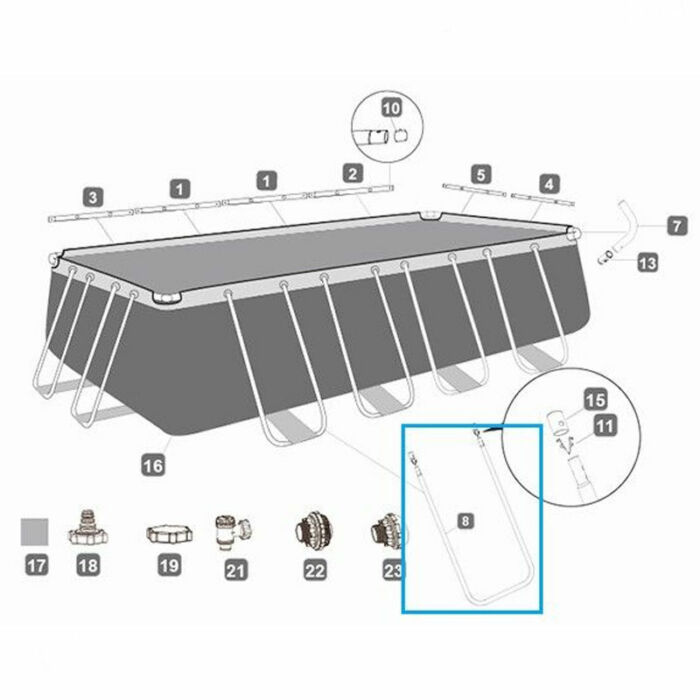 Soporte lateral en forma de U piscina 5,49 x 2,74 x 1,22 m Soporte lateral en forma de U piscina 5,49 x 2,74 x 1,22 m