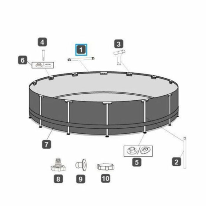 Barra superior piscina 366 m x 100 cm