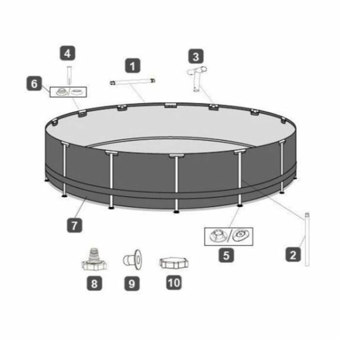 Pata vertical piscina 366 x 100 cm